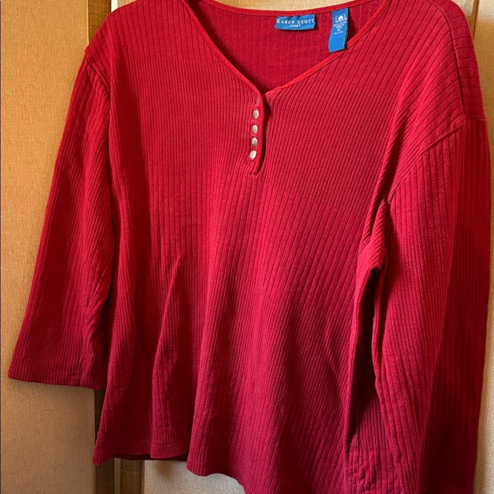 Karen Scott Ribbed Women's Top XL